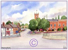 WEDNESFIELD HIGH ST CHURCH WEST MIDS AQUARELA ARTISTAS IMPRESSÃO CARTÃO DE ARTE 8"x 6" comprar usado WEDNESFIELD HIGH ST CHURCH WEST MIDS AQUARELA ARTISTAS IMPRESSÃO CARTÃO DE ARTE 8"x 6" comprar usado  Enviando para Brazil