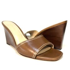 Sandálias VERONICA BEARD Ellen couro anabela marrom caramelo (MSRP $350) comprar usado  Enviando para Brazil
