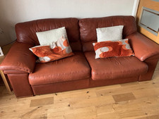 Settee sofa leather for sale  GLASGOW