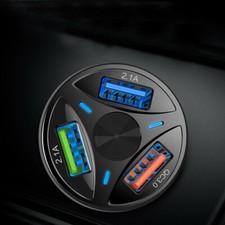 Adaptador carregador de telefone de carro 1x 3 USB display LED QC3.0 acessórios de carregamento rápido comprar usado  Enviando para Brazil