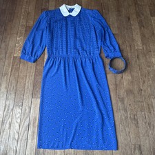 Vestido azul vintage Maggy Boutique com colarinho Peter Pan tamanho 12 comprar usado  Enviando para Brazil