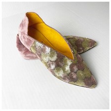 Mocassim feminino 18-3949 Majoree lantejoulas ouro rosa tamanho 37 feito na Itália, usado comprar usado  Enviando para Brazil