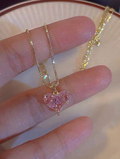 Coleiras 14K Collar Con Pendiente de Corazon Joyeria Fina Regalos para Mujeres comprar usado  Enviando para Brazil