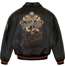 Jaqueta de couro masculina Avirex Black Bomber Twin Dragon edição limitada couro bovino. comprar usado  Enviando para Brazil