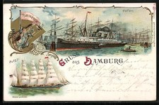 Lithographie hamburg segelschi gebraucht kaufen  Berlin