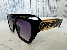Óculos de sol Louis Vuitton unissex preto/dourado borboleta cinza lentes FRETE GRÁTIS!! comprar usado  Enviando para Brazil