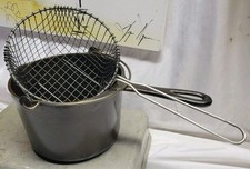 HTF WAGNER WARE SIDNEY -O- FRITADEIRA DE GORDURA PROFUNDA FERRO FUNDIDO #1265 CABO DE FIANÇA Senta-se plano  comprar usado  Enviando para Brazil