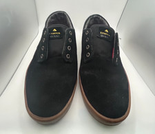 Sapatos de skate Emerica Romero de camurça preta com cadarço sola de goma masculino tamanho 8 comprar usado  Enviando para Brazil