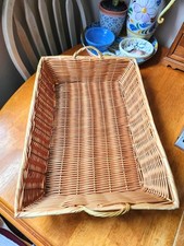 Cesta grande retangular para padeiros - Alças - Vintage década de 1070 feita na Coréia - 19,75" comprar usado  Enviando para Brazil
