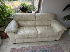 cream sofa 2 leather seater for sale cream sofa 2 leather seater for sale HUDDERSFIELD