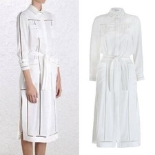 Vestido Zimmermann tamanho 0 XS 8/EUA 4 midi escada camisa botão frontal amarrar cintura comprar usado  Enviando para Brazil