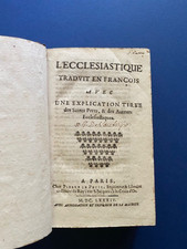 Ecclesiastique traduit franço d'occasion  Saint-Paterne-Racan