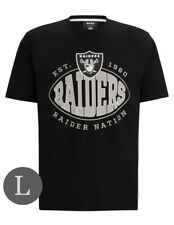 Nueva camiseta negra de algodón elástico BOSS x NFL Las Vegas Raiders 50504526 para hombre LG segunda mano  Embacar hacia Argentina