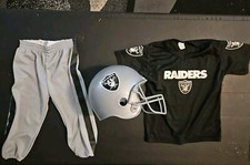CONJUNTO UNIFORME CALÇA CAPACETE FUTEBOL AMERICANO JUVENIL FRANKLIN SPORTS NFL RAIDERS JERSEY  comprar usado  Enviando para Brazil