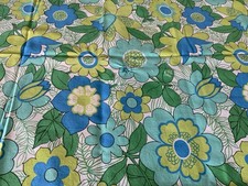 Cortador Flower Power azul verde vintage anos 70 remanescente de sucata 50” x 65” verde boho comprar usado  Enviando para Brazil