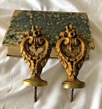 Acabamentos antigos franceses dourados para vara de cortina cachos de rolagem e Acanthus c1890 comprar usado  Enviando para Brazil