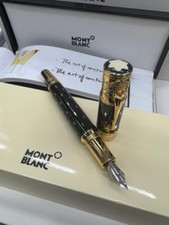 Montblanc liso Queen Elizabeth corpo preto dourado + tampa caneta-tinteiro comprar usado  Enviando para Brazil