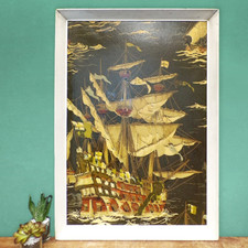 Vintage framed ship for sale  LONDON