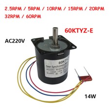 1 peça motor de engrenagem síncrona AC220V 14W 2.5-60RPM CW/CCW eixo excêntrico 60KTYZ-E, usado comprar usado  Enviando para Brazil