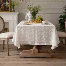 Toalha de mesa de festa de renda luxo decoração de mesa branca para sala de estar capa de mesa, usado comprar usado  Enviando para Brazil