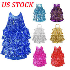 Vestido de dança feminino brilhante lantejoulas balé jazz vestido de dança latina curto unitard, usado comprar usado  Enviando para Brazil