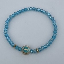 Pulsera cristal 4mm Azul Medalla De San Benito: Proteccion De Malas Energías, usado comprar usado  Enviando para Brazil