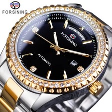 Relógio mecânico automático dourado masculino luxo diamante aço inoxidável fecho oculto comprar usado Relógio mecânico automático dourado masculino luxo diamante aço inoxidável fecho oculto comprar usado  Enviando para Brazil