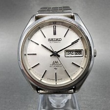 Seiko Lord Matic relógio especial masculino 37 mm mostrador prata aço data do dia 5206-6061 corridas comprar usado  Enviando para Brazil