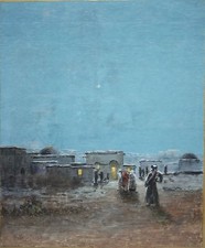 HAMILTON MARLATT-NY/CA Realista- Assinado Mídia Mista-Noite do Deserto do Oriente Médio com Estrela  comprar usado  Enviando para Brazil