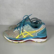 Asics GEL Nimbus 18 Cinza Limão Azul Branco Running Shoes Feminino 8.5 T650N comprar usado  Enviando para Brazil
