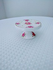 MINI PORCELANA ROSA FLORAL VINTAGE - SUPORTE PARA BOLO XÍCARA - 2 1/4 POLEGADAS DE ALTURA comprar usado  Enviando para Brazil
