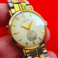 Longines relógio com mostrador de cabeça de flecha mecânico antigo folheado a ouro 10K com pulseira comprar usado  Enviando para Brazil