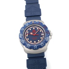 TAG Heuer Formula 1 370.513 azul e vermelho masculino 35mm tamanho médio unissex vintage F1 comprar usado  Enviando para Brazil