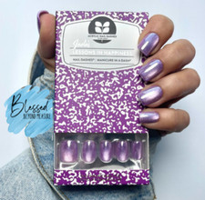 Red Aspen Press On Nails~Jada’s Lessons In Happiness~Acrílico~Roxo~Curto~Quadrado comprar usado  Enviando para Brazil