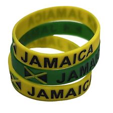 Lote de 3 pulseiras flexíveis de borracha de silicone bandeira de Trinidad da Jamaica comprar usado  Enviando para Brazil