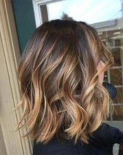 Peruca frontal de renda cabelo humano 100% cabelo ondulado destaque marrom caramelo comprar usado  Enviando para Brazil
