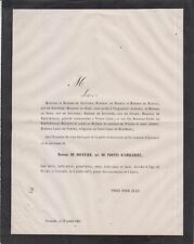 1867 Faire-part décès Mme Pierre de BOUFFIER née de PORTES d'AMBLÉRIEU Grenoble. segunda mano  Embacar hacia Argentina