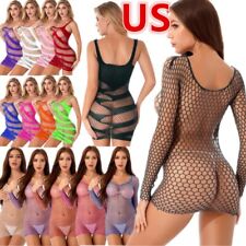 Mini vestido Bodycon feminino sexy rede de pesca vestidos transparentes babydoll roupa de dormir comprar usado  Enviando para Brazil