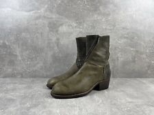 Botas vintage italianas Avant Garde Poell couro com zíper cáqui tamanho 37 fabricadas na Itália comprar usado  Enviando para Brazil