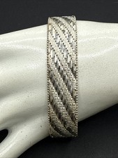 ❤️ Pulseira de prata esterlina italiana texturizada larga 15,46 mm corrente Riccio 8” comprar usado  Enviando para Brazil