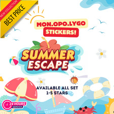 Mon_opo_ly.GO Summer Escape TODOS OS ADESIVOS 1-2-3-4-5 Estrelas Conjunto 1-21 (Enviado Rápido) comprar usado  Enviando para Brazil