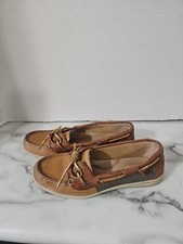 Mocassim Sperry Top-Sider Couro Barco Sapatos Marrom Bronzeado Conforto Tamanho 7 Feminino , usado comprar usado  Enviando para Brazil