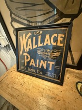 Placa de pintura rara década de 1940 Wallace loja de ferragens publicidade Tampa Flórida Sul comprar usado  Enviando para Brazil