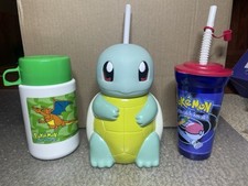 Pokemon Vintage 1998/1999 - Charizard Thermos, Squirtle Bottle e Ash Sip Cup comprar usado  Enviando para Brazil