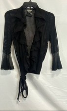 Blusa Jean Paul Gaultier Feminina Preta Transparente Babado Malha Envoltório Tamanho G comprar usado  Enviando para Brazil