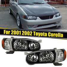 4 peças ajuste 2001-2002 Toyota Corolla farol preto + lâmpada de sinalização de canto esquerda + direita comprar usado  Enviando para Brazil