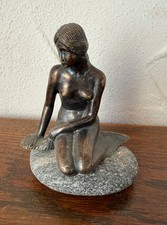 Bronzefigur meerjungfrau stein gebraucht kaufen  Eschbronn