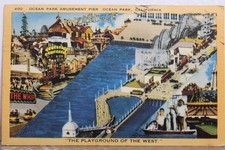 Cartão postal antigo cartão antigo vintage PC parque de diversões Califórnia CA Ocean Park comprar usado  Enviando para Brazil