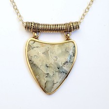 Colar Pingente Barse Goldtone Bronze Opala Africana Slide Grande Triângulo Boho comprar usado  Enviando para Brazil