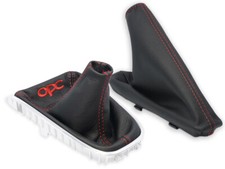 FÜR OPEL ASTRA J SCHALTMANSCHETTE HANDBREMSSACK LEDER + STICKEREI Opc NAHT ROT na sprzedaż  PL
